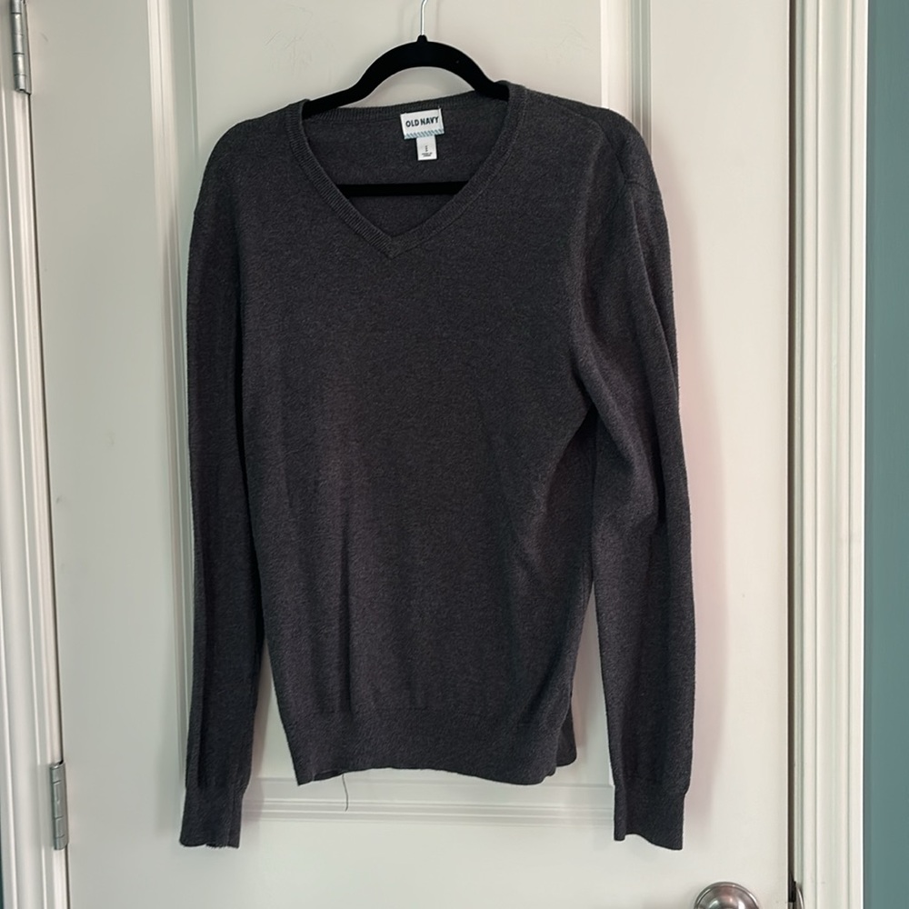 Men’s Old Navy V-Neck Sweater Grey Size Small